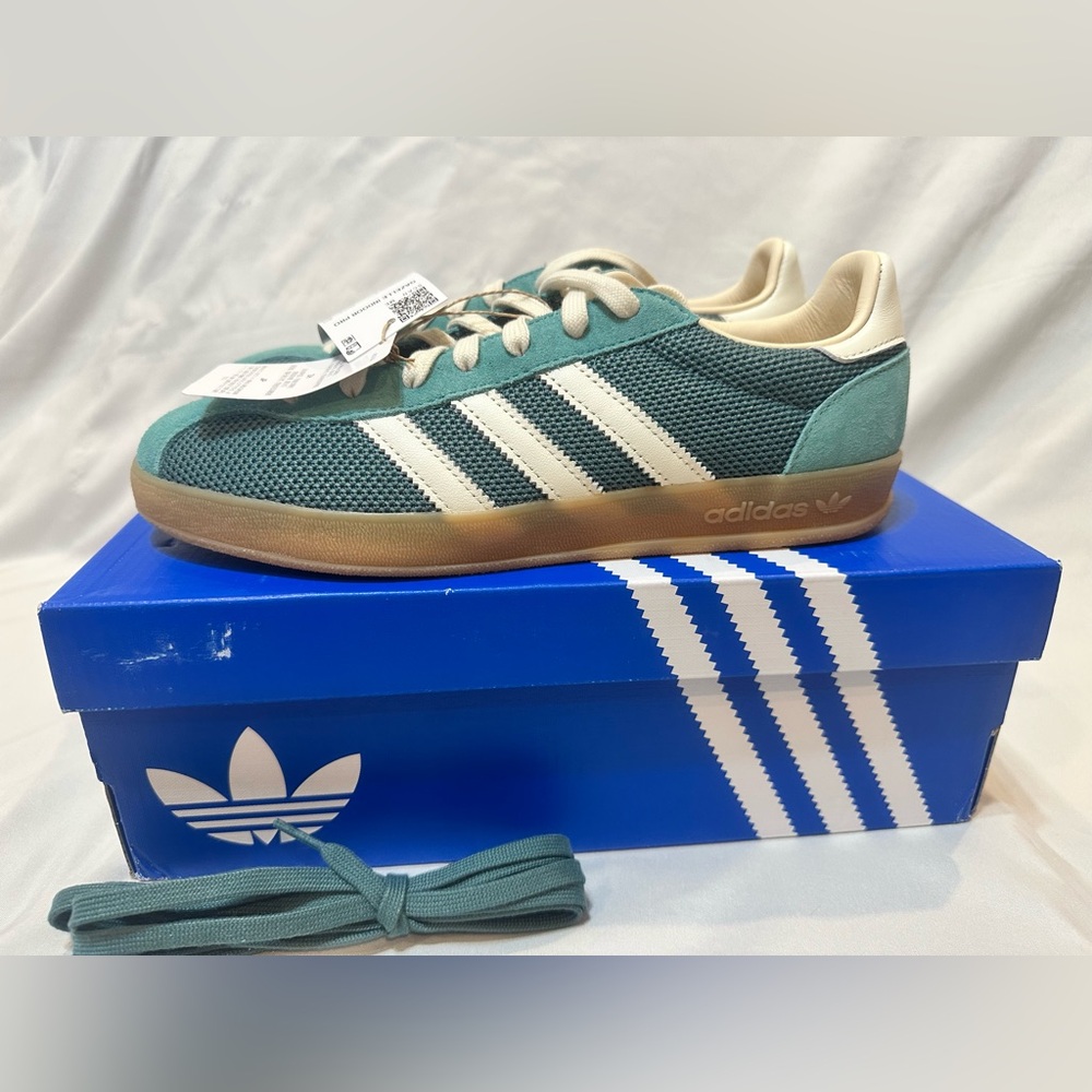 Adidas Gazelle Indoor Pro in the "Preloved Teal/Off White/Warm Sandstone